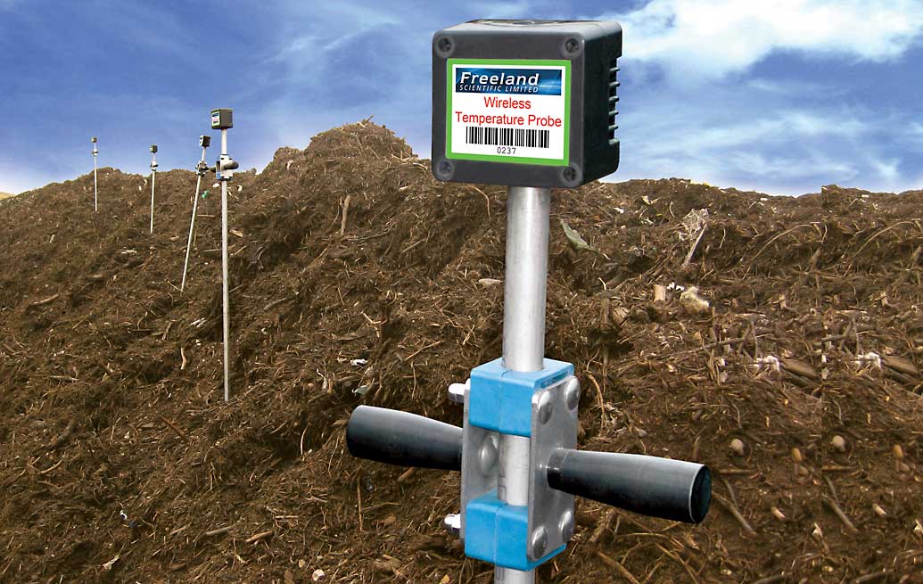 Wireless temperature probes in windrow